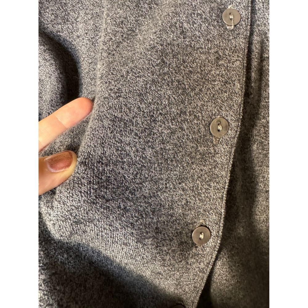 Eileen Fisher Womens Gray 100% Cotton Button Front Collared Cardigan Sweater M - Picture 6 of 7